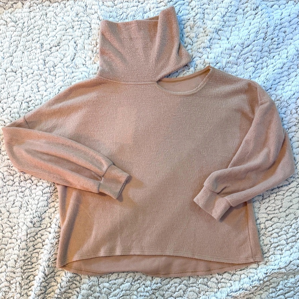 Vintage Havana NWT Taupe Cowl Neck Cutout Sweater, Sz. S